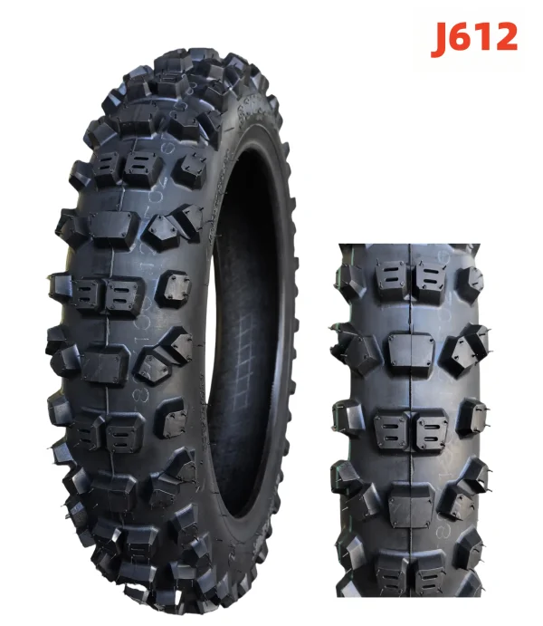 Off-Road Scooter Tire 80/100-12 TT- Reinforced Sidewall & Deep Pattern for Mough Road & Comfort-J612